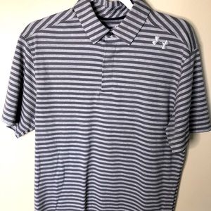 Under Armour Gray Striped Polo Golf Shirt 👕⛳️🏌🏼